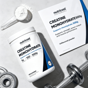 Micronized Creatine Monohydrate Powder, Unflavored Workout Nutritional Supplement Powder, 5g Per Serving for Adult Sports Nutrition