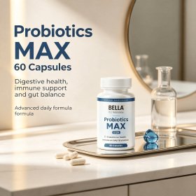 Max Probiotic Capsules, Multi Strains Probiotic Supplement, Daily Gut Nutritional Support for Adults