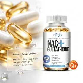 NAC + Glutathione Softgels 120 Count, Multi Nutrient Blend Capsules with Vitamin C & CoQ10 Adult Daily Wellness Dietary Supplement