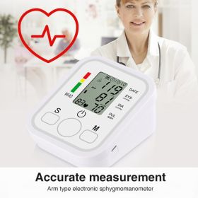 Automatic Digital Blood Pressure Monitor Upper Arm Machine Pulse Meter Cuff LCD (Option: A)