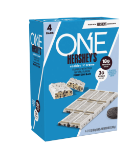 ONE x Hershey Cookies n Creme Protein Bar, 18g Protein, 4 Count (ONE x: ONE x)